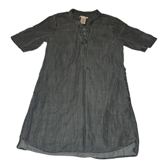 Philosophy Shirt Dress Women's Large Short Roll Tab Sleeves 100% Lyocell - Picture 1 of 5